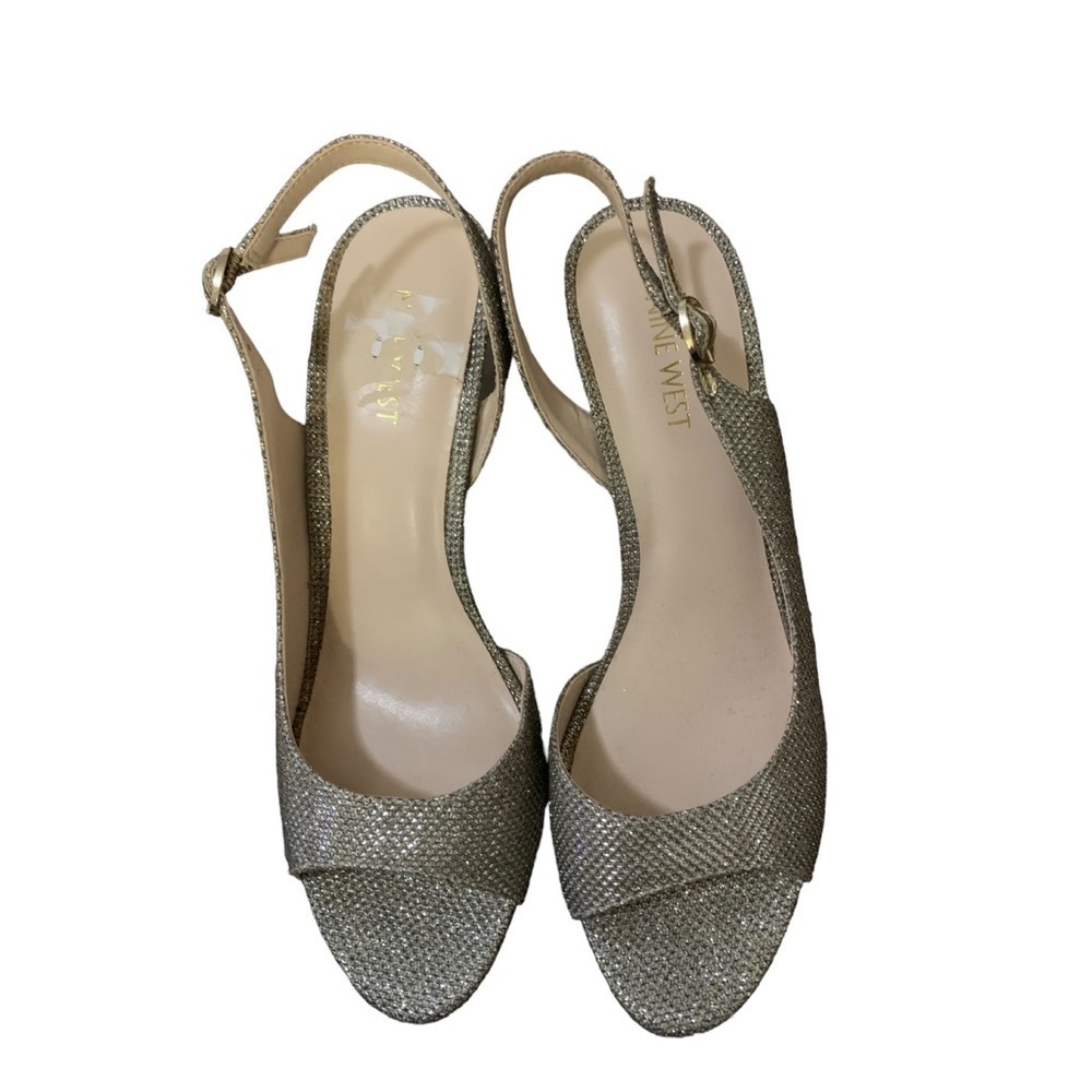 NWOT Nine West Gold Sparkly Homecoming Prom Wedding Size 9 Heels